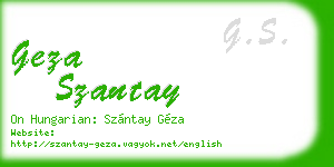 geza szantay business card