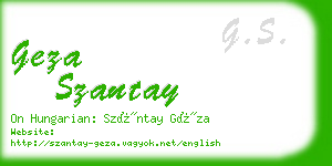 geza szantay business card